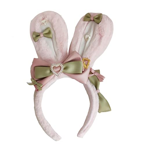 YIGZYCN Cartoon Nette Stirnband Ohr Form Haar Hoop Plüsch Kopfschmuck Haar Band Bowknot Party Cosplay Kostüm von YIGZYCN