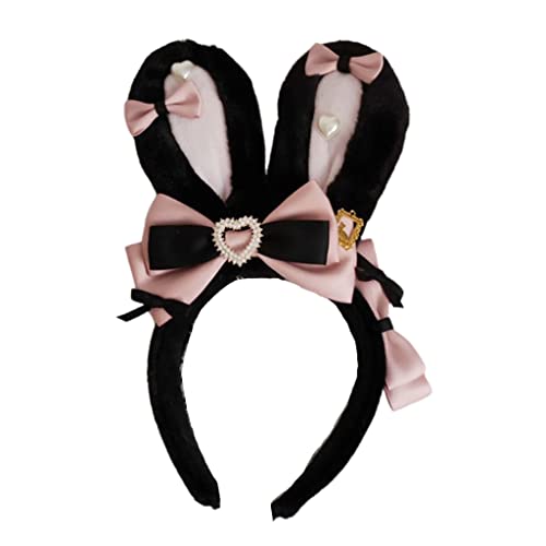 YIGZYCN Cartoon Nette Stirnband Ohr Form Haar Hoop Plüsch Kopfschmuck Haar Band Bowknot Party Cosplay Kostüm von YIGZYCN