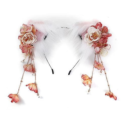YIGZYCN Chinesischer Stil, niedliches Kätzchenohren-Form-Stirnband mit, für Karneval, Haarreifen, Make-up, Frühling, von YIGZYCN
