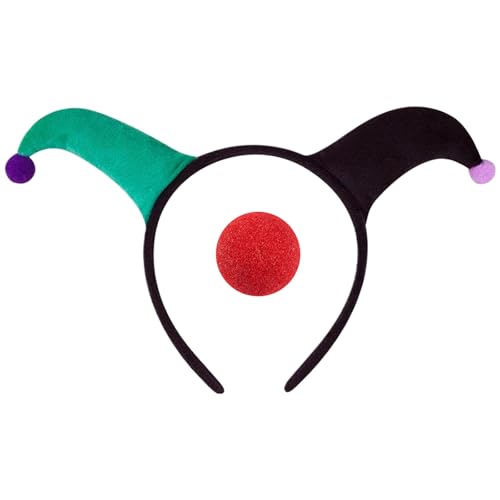 YIGZYCN Clown Stirnband und Nasenset lustige Kostümzubehör Performances Cosplay -Kopfbedeckung für Halloween und von YIGZYCN