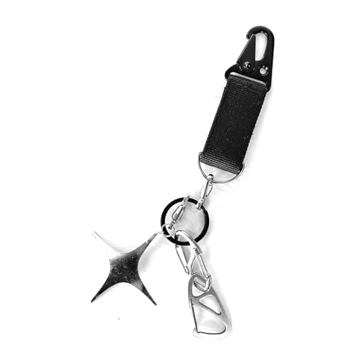 YIGZYCN Einzigartige Sechsspitze Sternschlüsselhalter Stilvolle Legierung Und PU Materialien Tragbar Für Trendige Individualistische Stilsuchende von YIGZYCN
