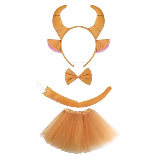 YIGZYCN Einzigartiges Stirnband in Kuhhornform, Tierohren, Plüsch-Kopfbedeckung, Party-Cosplay-Kostüm-Kopfschmuck für Partys von YIGZYCN