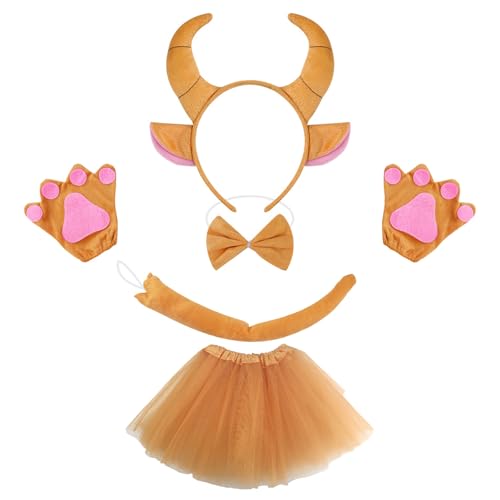 YIGZYCN Einzigartiges Stirnband in Kuhhornform, Tierohren, Plüsch-Kopfbedeckung, Party-Cosplay-Kostüm-Kopfschmuck für Partys von YIGZYCN