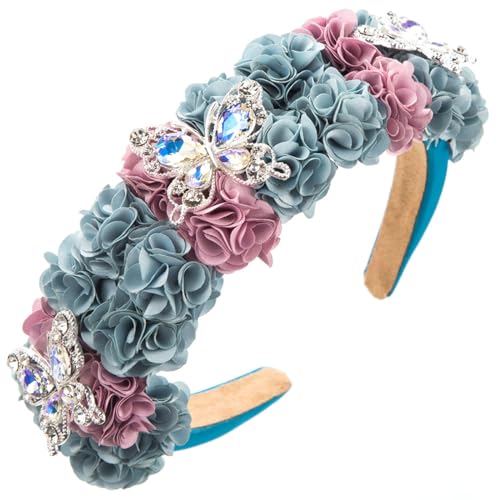 YIGZYCN Elegante Blumen-Stirnbänder für Damen und Mädchen, modisches Stirnband, buntes Schmetterlings-verziertes Haarband, YIGZYCN Elegante Blumen-Stirnbänder für Damen und Mädchen, modisches Stirnband, buntes Schmetterlings-verziertes Haarband, von YIGZYCN