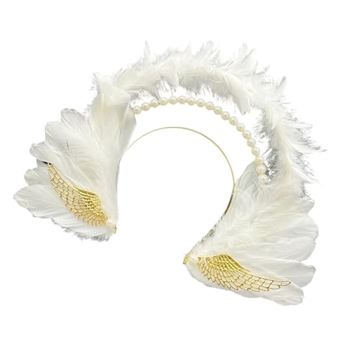YIGZYCN Elegante Gefiederte Kostüm Kopfbedeckung Auffällige Gotische Stile Haarzubehör Gefiedertes Haarband Für Frauen Und Mädchen von YIGZYCN
