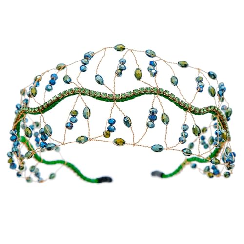 YIGZYCN Elegante Kristallperlenhaarnetz Strassfrauen feiern schöne Kopfstücke für Hochzeiten und von YIGZYCN