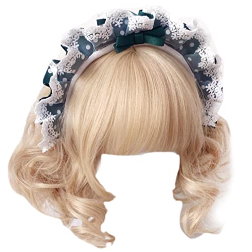 YIGZYCN Eleganter plissierter Spitzen-Haarreif mit bunter Schleife, niedlicher Live-Übertragung, Haarhalter, Cosplay-Kostüm, von YIGZYCN