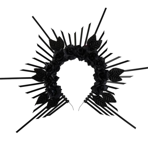 YIGZYCN Elegantes silbernes Blumen-Stirnband, bequemes Haar-Accessoire, modische Kopfbedeckung, Dekoration für Halloween, von YIGZYCN