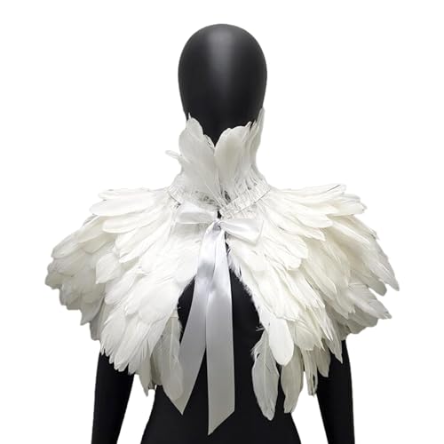 YIGZYCN Erwachsene Halloween Federn Umhang Cosplay Kostüm Gothic Cape Feder Schal Weiblich Universal Halstuch Festival Krawatte Halloween Party Schal Kleid Schal Halloween Kostüm Zubehör von YIGZYCN