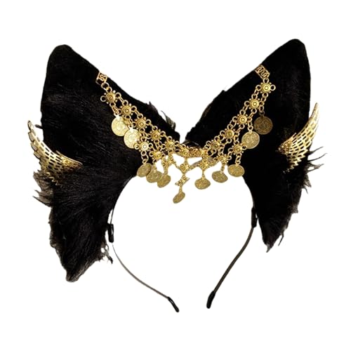 YIGZYCN Exotische tierische Ohrstirnbänder Anubis Theme Plüsch Haarband für Anime Cosplay und Themenpartys, die von YIGZYCN