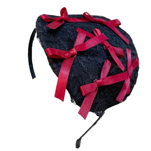YIGZYCN Fascinators Hüte 20er 50er Jahre Pillbox Cocktail Tea Party Kopfbedeckung Elegantes Spitzenschleifen Stirnband von YIGZYCN