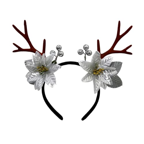 YIGZYCN Geweih-Blumen-Stirnband, Weihnachts-Kopfbedeckung, Weihnachtsfeier, Foto-Requisiten, Party-Kopfbedeckung, von YIGZYCN