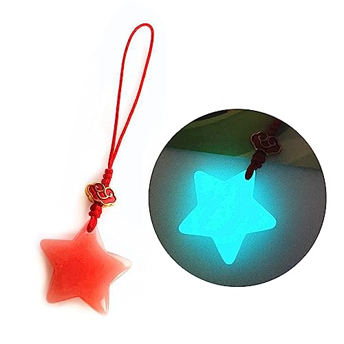 YIGZYCN Glühen Dunklen Stern Charme Telefonkette Auto Schlüsselanhänger Hängende Anhängertasche Dekoration Lanyard Frauen Geldbeutel Accessoire Dunklen Paar Anhänger Kettenschlüsselringe Leuchten von YIGZYCN