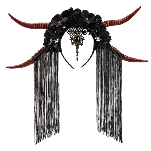 YIGZYCN Gothics Ziegenhorn Hairhoop mit für Cosplay Party Halloween Kostüm Haarband Erwachsene Maskerade Party von YIGZYCN