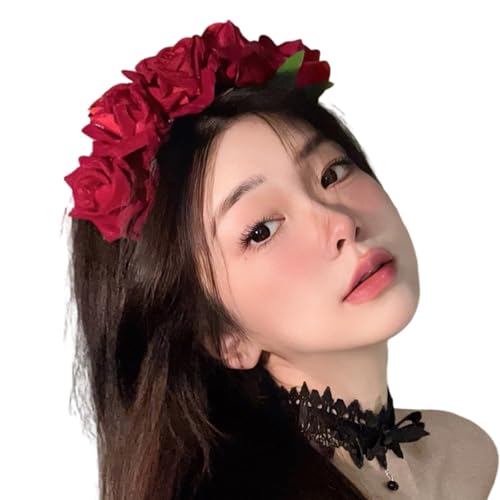 YIGZYCN Gotische Rosen-Stirnbänder, Halloween, Cosplay, Haarreifen, Karnevals-Stirnbänder für Braut, Hochzeit und YIGZYCN Gotische Rosen-Stirnbänder, Halloween, Cosplay, Haarreifen, Karnevals-Stirnbänder für Braut, Hochzeit und von YIGZYCN