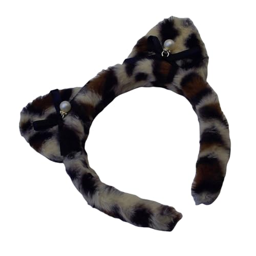 YIGZYCN Haarband mit Tiermuster, Katzenohren, für Damen und Mädchen, Kostüm, Haarreif, Musik, Festival, Urlaub, Party, von YIGZYCN