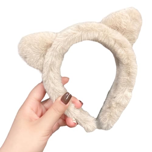 YIGZYCN Haarband mit breiter Krempe, Katzenohren, für Damen, lässig, Hautpflege, Make-up, für Zuhause, Reisen, Karneval, von YIGZYCN