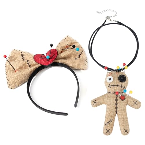 YIGZYCN Halloween Cosplay Hairhoop Bowknot Haarband Voodoo Halskette Kostüm Stirnband Erwachsene Thema Party Subkulturen von YIGZYCN
