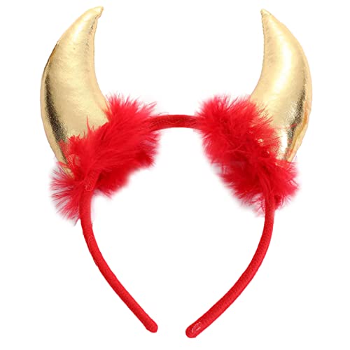 YIGZYCN Halloween kurzes Dämonenhorn-Stirnband, glänzendes Tuch, Haarband, Cosplay-Kostüm, magische Hexe, Kopfbedeckung, YIGZYCN Halloween kurzes Dämonenhorn-Stirnband, glänzendes Tuch, Haarband, Cosplay-Kostüm, magische Hexe, Kopfbedeckung, von YIGZYCN