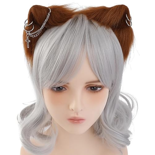 YIGZYCN Handgemachte Wolf Ohr Stirnbänder Kätzchen Mädchen Cosplay Kopfbedeckung Biest Ohren Fursuit Maskeraden Halloween von YIGZYCN