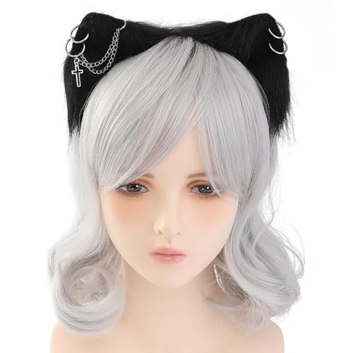 YIGZYCN Handgemachte Wolf Ohr Stirnbänder Kätzchen Mädchen Cosplay Kopfbedeckung Biest Ohren Fursuit Maskeraden Halloween von YIGZYCN