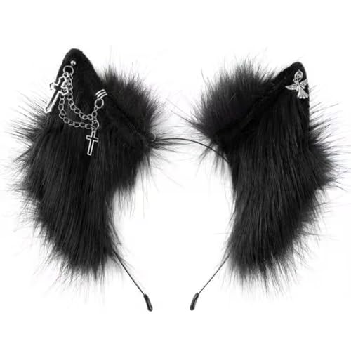 YIGZYCN Handgemachte Wolf Ohr Stirnbänder Kätzchen Mädchen Cosplay Kopfbedeckung Biest Ohren Fursuit Maskeraden Halloween von YIGZYCN