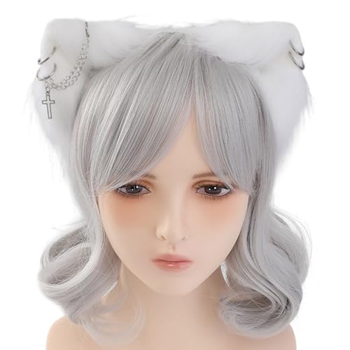 YIGZYCN Handgemachte Wolf Ohr Stirnbänder Kätzchen Mädchen Cosplay Kopfbedeckung Biest Ohren Fursuit Maskeraden Halloween von YIGZYCN