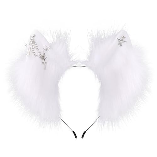 YIGZYCN Handgemachte Wolf Ohr Stirnbänder Kätzchen Mädchen Cosplay Kopfbedeckung Biest Ohren Fursuit Maskeraden Halloween von YIGZYCN