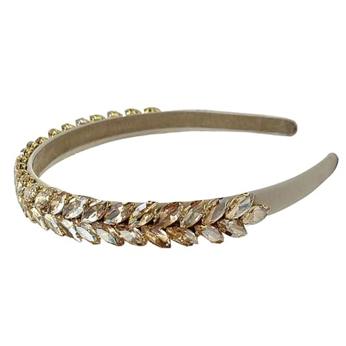 YIGZYCN Hoher Schädel - -Stirnband für Frauen und Mädchen Themenereignis Sparkling Crystal Leaf Designs Haarhaarzubehör von YIGZYCN