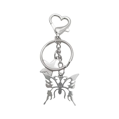 YIGZYCN Hohlbutterfliegen Star Keychain Für Frauen Süßer Cooler Trend Mode Anhänger Vintage Ästhetisches Accessoires Herzschnallen Keyring von YIGZYCN