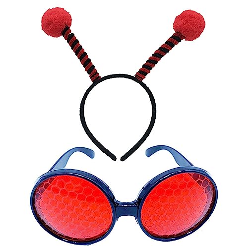 YIGZYCN Honigbienen-Antennen-Stirnband und Brillen-Set, Tierantennen-Haarreifen für Kinder, zeigt Tier-Haarbänder, von YIGZYCN