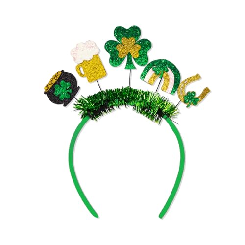YIGZYCN Irisches Haarband für Erwachsene mit Pailletten, /Schleife, glitzerndes Puder, St. Patricks Day-Stirnband, von YIGZYCN
