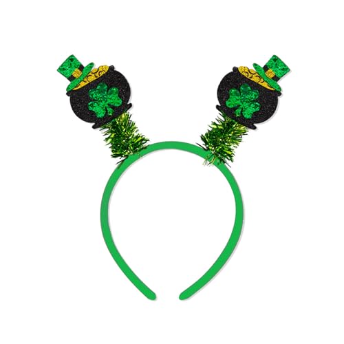 YIGZYCN Irisches Haarband für Erwachsene mit Pailletten, /Schleife, glitzerndes Puder, St. Patricks Day-Stirnband, von YIGZYCN