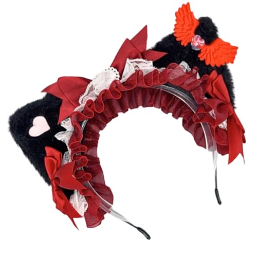 YIGZYCN Kätzchen Stirnbänder Cosplay Bows Flügel Katzen Ohrhaarbänder Kopfbedeckung Make -up Waschen von Gesicht Haarbändern von YIGZYCN