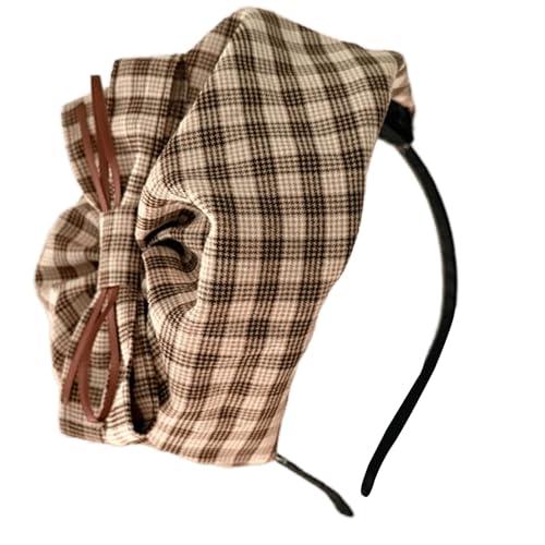 YIGZYCN Karierter Haarreif mit Schleife für Damen, eleganter französischer, Stirnband, rutschfester Fascinator, YIGZYCN Karierter Haarreif mit Schleife für Damen, eleganter französischer, Stirnband, rutschfester Fascinator, von YIGZYCN