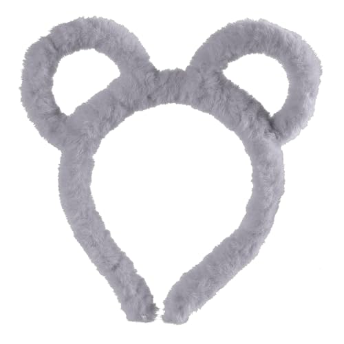 YIGZYCN Koreanische Frauen Winter Dicke Plüsch Stirnband Nette Runde Maus Bär Ohren Haar Hoop Candy Farbe Make-Up Metall von YIGZYCN