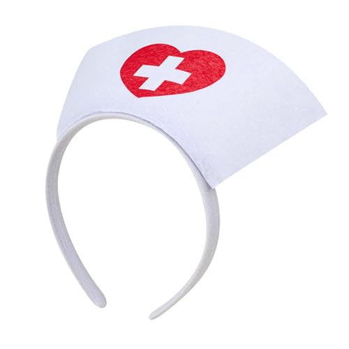 YIGZYCN Krankenschwester-Hut, Cosplay-Stirnbänder, Krankenhaus-Kostüm, Arzt-Make-up-Kopfbedeckung für Kostümpartys und YIGZYCN Krankenschwester-Hut, Cosplay-Stirnbänder, Krankenhaus-Kostüm, Arzt-Make-up-Kopfbedeckung für Kostümpartys und von YIGZYCN