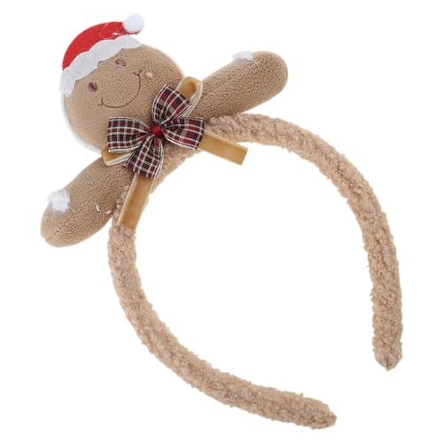 YIGZYCN Lebkuchen-Plüsch-Stirnbänder, hübscher Weihnachts-Haarreifen, Feiertags-Party-Kopfbedeckung für verschiedene von YIGZYCN