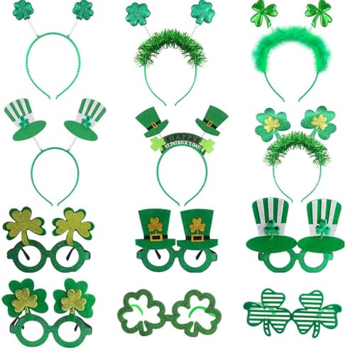 YIGZYCN Leprechaun Blingbling Stirnband Kopfbedeckung Brille Foto Requisiten Weihnachten Party Kopfbedeckung Cosplay von YIGZYCN