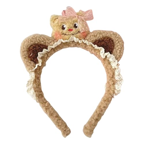 YIGZYCN Lustiges Haarband mit Schleife, Foto-Requisiten, Bär, pelziges Haarband, Stirnband, Party-Kopfbedeckung, lustige von YIGZYCN