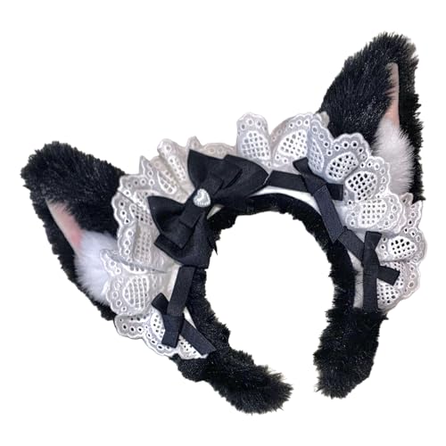 YIGZYCN Maid Hairhoop Biest Ohr Haarband Bowknot Stirnband Kostüm Hairhoop Weibliche Thema Party Subkulturen von YIGZYCN