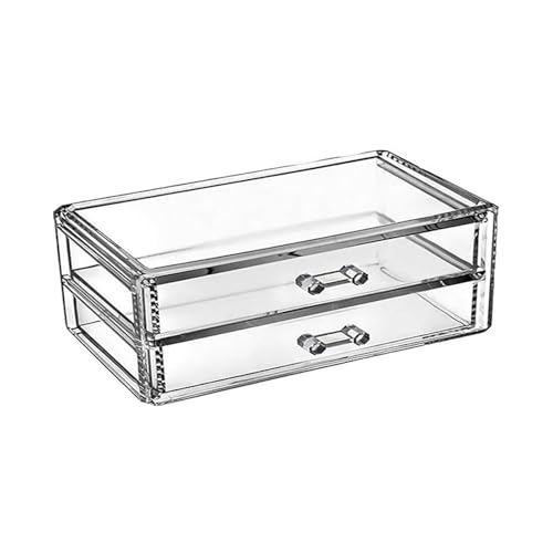 YIGZYCN Make-up-Organizer mit 2 Schubladen, Acryl, staubdicht, Kosmetik-Aufbewahrungsbox für Schmuckstifte und Make-up-Organisation von YIGZYCN