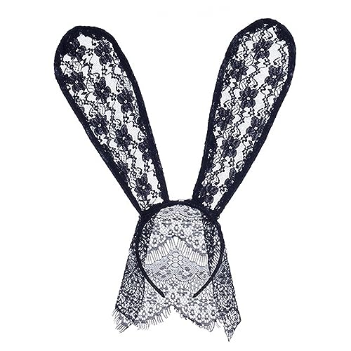 YIGZYCN Maskerade Party Spitze Kaninchen Ohr Stirnband für Weibliche Cosplay Kostüm Party Dress Up Kopfschmuck Frauen von YIGZYCN