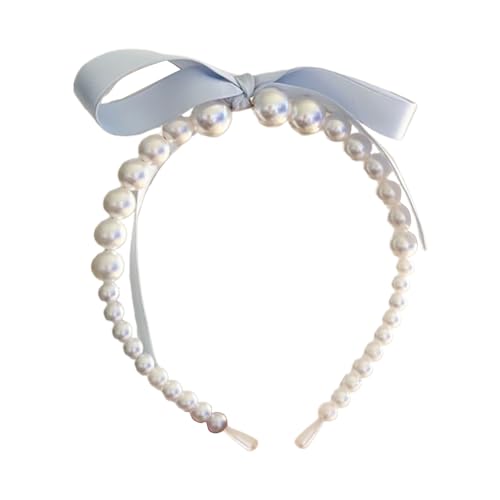 YIGZYCN Perlen-Bowknot-Stirnbänder für Frauen und Mädchen, Band-Haarband für Hautpflege, Make-up, zartes Haarband für Mädchen, von YIGZYCN