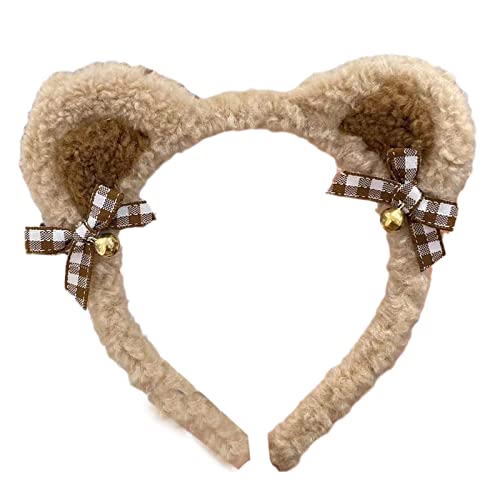 YIGZYCN Plüsch für Katzenohren, Stirnband mit Glöckchen, Schleifen, Tierkätzchenohren, Haarband zum Waschen des Gesichts, YIGZYCN Plüsch für Katzenohren, Stirnband mit Glöckchen, Schleifen, Tierkätzchenohren, Haarband zum Waschen des Gesichts, von YIGZYCN