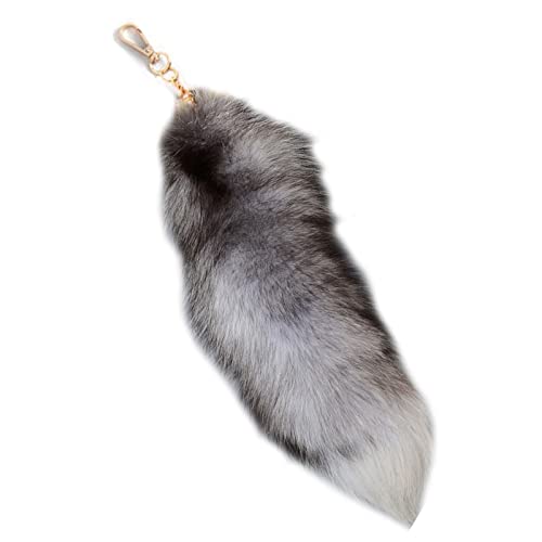 YIGZYCN Plüschfüchte Tail Keychain Pelzige Tierschwanzschlüsselringschlüsselkette 40 cm Animal Tail Key Pendant Zubehör Keyring Plüsch Schlüsselanhänger Für Rucksäcke von YIGZYCN