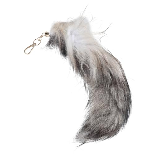 YIGZYCN Plüschfüchte Tail Keychain Pelzige Tierschwanzschlüsselringschlüsselkette 40 cm Animal Tail Key Pendant Zubehör Keyring Plüsch Schlüsselanhänger Für Rucksäcke von YIGZYCN