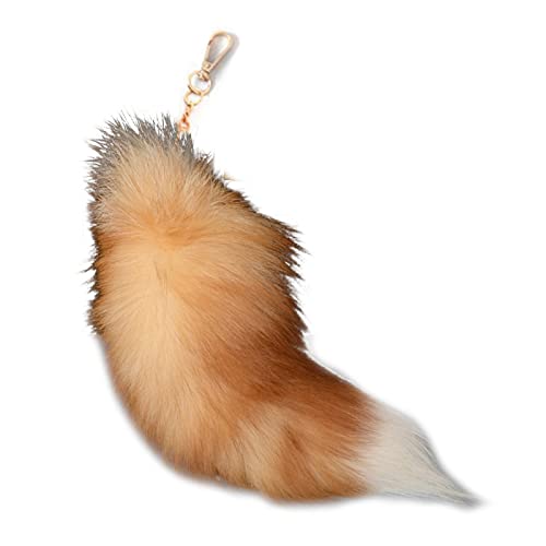 YIGZYCN Plüschfüchte Tail Keychain Pelzige Tierschwanzschlüsselringschlüsselkette 40 cm Animal Tail Key Pendant Zubehör Keyring Plüsch Schlüsselanhänger Für Rucksäcke von YIGZYCN