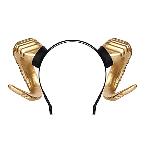 YIGZYCN Punk Erwachsene Kinder Ochsen Schafe Gebogene Horn Form Haar Hoop PU Leder Stirnband Halloween Weihnachten Kostüm von YIGZYCN