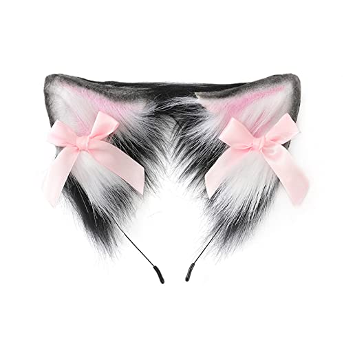 YIGZYCN Punk-Katzenohren-Form-Stirnband mit Mini-Bowknot-Dekoren, Haarreifen für Erwachsene, Cosplay, Live-Übertragung, von YIGZYCN